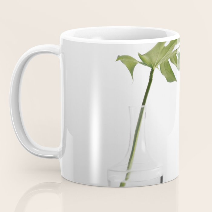 Single Monstera Leaf In Clear Glass Zen Minimalist House Plant Photo Coffee Mug Gallery Image 3