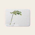 Single Monstera Leaf In Clear Glass Zen Minimalist House Plant Photo Bath Mat Gallery Image 1