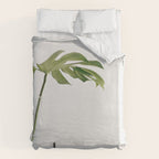 Single Monstera Leaf In Clear Glass Zen Minimalist House Plant Photo Duvet Cover Gallery Image 6