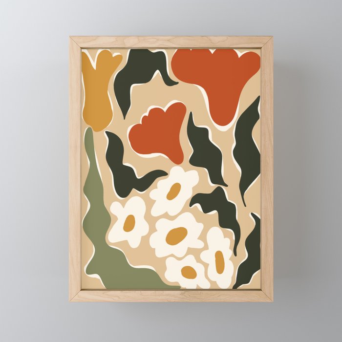 RETRO BOLD flowers  Mini Art Print Gallery Image 1