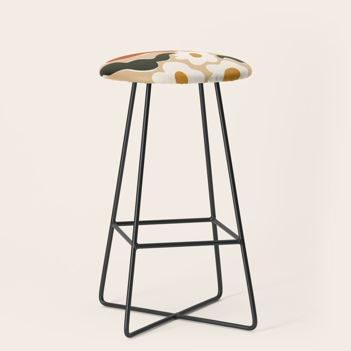 RETRO BOLD flowers  Stool Gallery Image 1