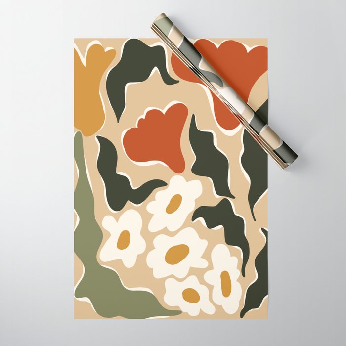RETRO BOLD flowers  Wrapping Paper Gallery Image 1