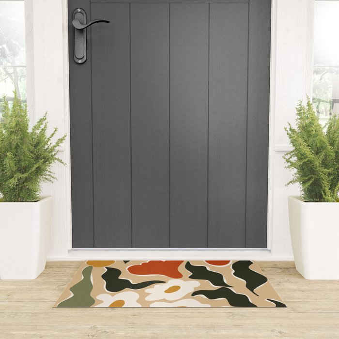 RETRO BOLD flowers  Welcome Mat Gallery Image 3