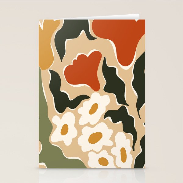 RETRO BOLD flowers  Stationery Card Gallery Image 1