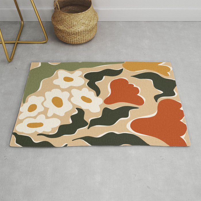 RETRO BOLD flowers  Rug Gallery Image 1