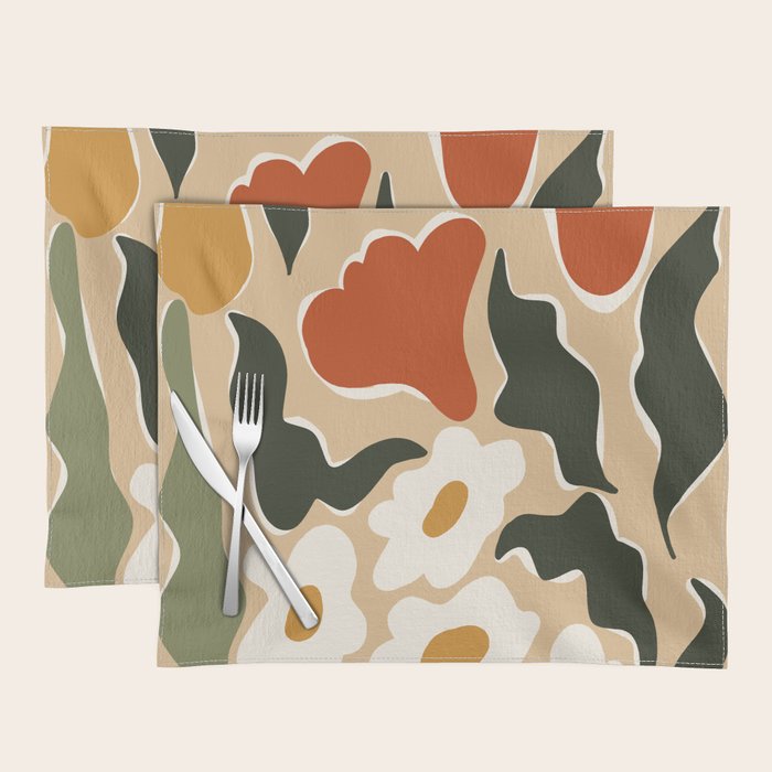 RETRO BOLD flowers  Placemat Gallery Image 1