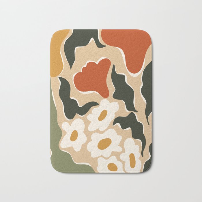 RETRO BOLD flowers  Bath Mat Gallery Image 1