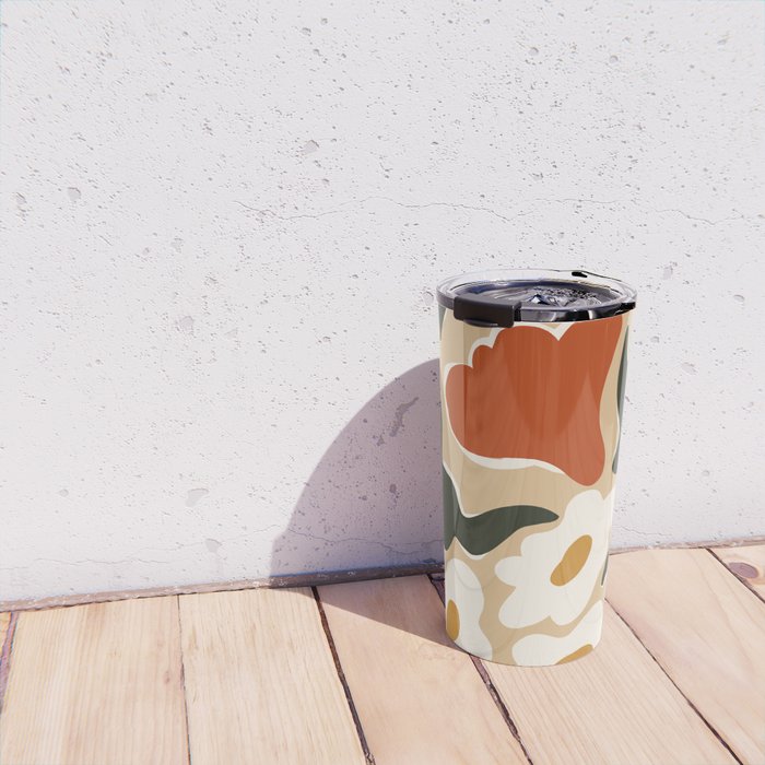 RETRO BOLD flowers  Travel Mug Gallery Image 4