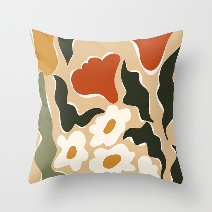 RETRO BOLD flowers  Throw Pillow Gallery Image 6