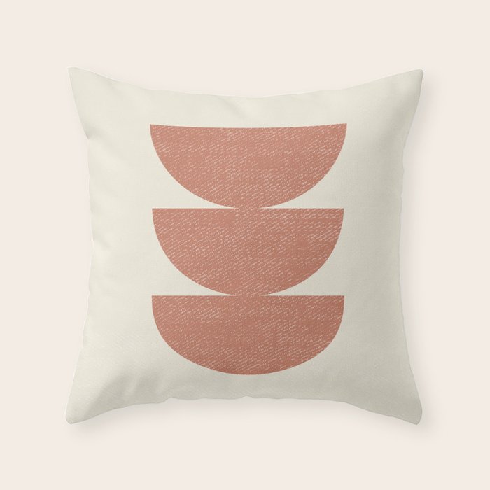 Half Circle 3 - Orange Terra Throw Pillow Gallery Image 1