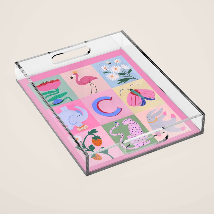 Claire Collage Acrylic Tray Gallery Image 1
