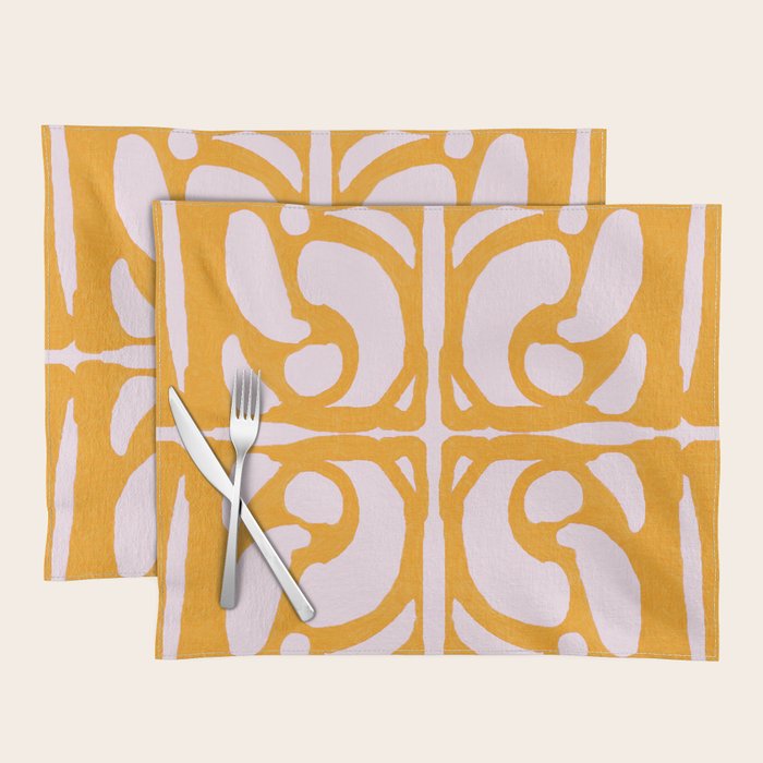 Abstract in Yellow and Cream Placemat Gallery Image 1