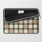Cozy heirloom Rustic plaid Geometric Gold Navy Laptop Sleeve Gallery Image 2
