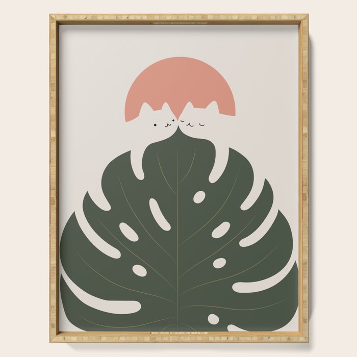 Cat and Plant 37 Serving Tray Gallery Image 1