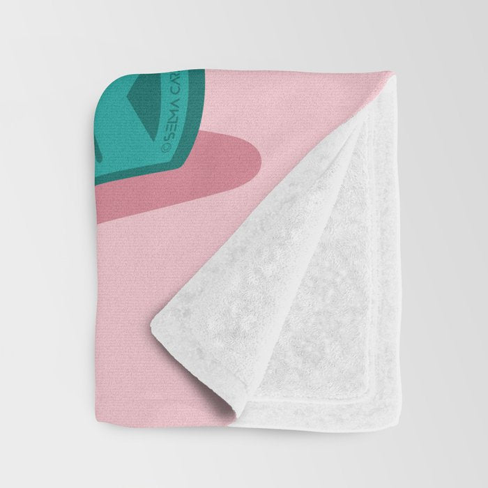One more chapter // pastel pink background orange tabby cat striped mug with plants fuchsia pink and green books  Throw Blanket Gallery Image 3