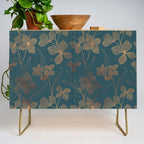 Copper Art Deco Flowers on Emerald  Credenza Gallery Image 1