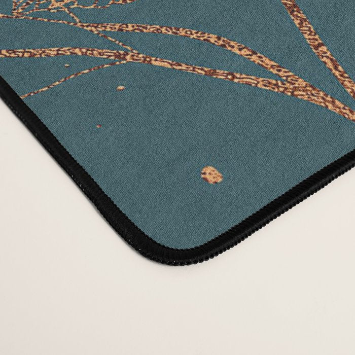 Copper Art Deco Flowers on Emerald  Desk Mat Gallery Image 4