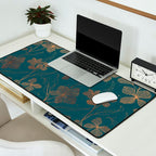 Copper Art Deco Flowers on Emerald  Desk Mat Gallery Image 2