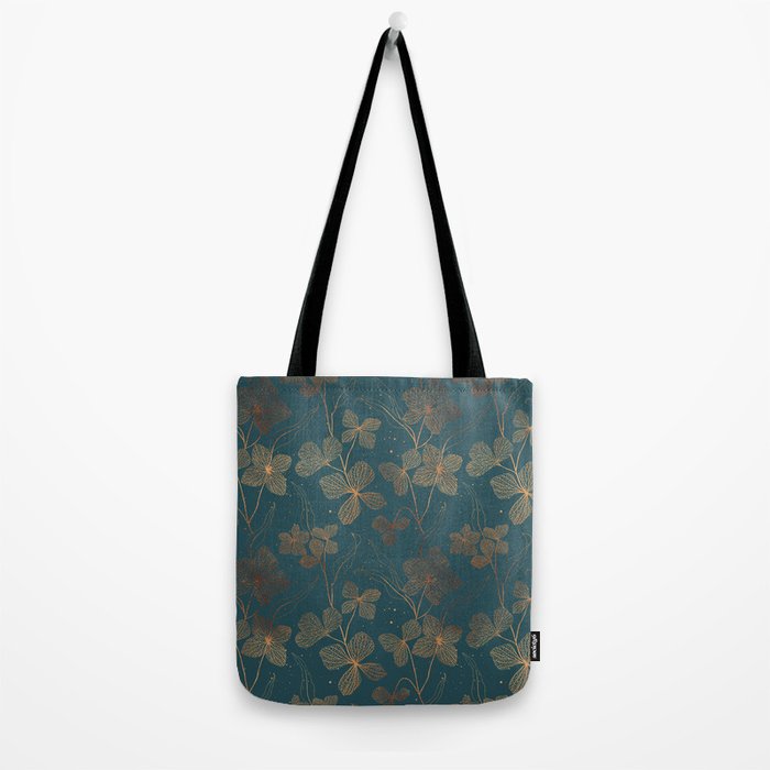 Copper Art Deco Flowers on Emerald  Tote Bag Gallery Image 2