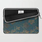 Copper Art Deco Flowers on Emerald  Laptop Sleeve Gallery Image 2