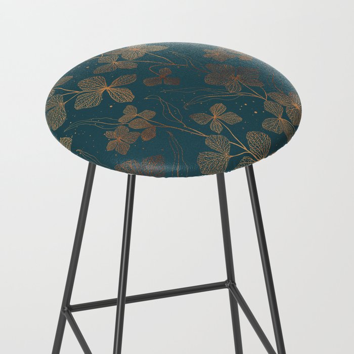 Copper Art Deco Flowers on Emerald  Stool Gallery Image 2