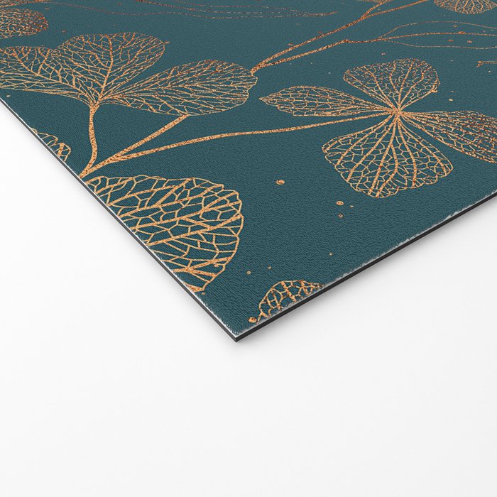 Copper Art Deco Flowers on Emerald  Welcome Mat Gallery Image 2