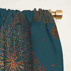 Copper Art Deco Flowers on Emerald  Window Curtain Gallery Image 2