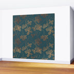 Copper Art Deco Flowers on Emerald  Wall Mural Gallery Image 2