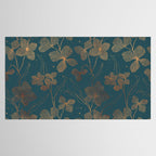Copper Art Deco Flowers on Emerald  Tablecloth Gallery Image 2