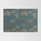 Copper Art Deco Flowers on Emerald  Rug Gallery Image 2
