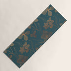 Copper Art Deco Flowers on Emerald  Yoga Mat Gallery Image 1
