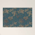 Copper Art Deco Flowers on Emerald  Welcome Mat Gallery Image 1