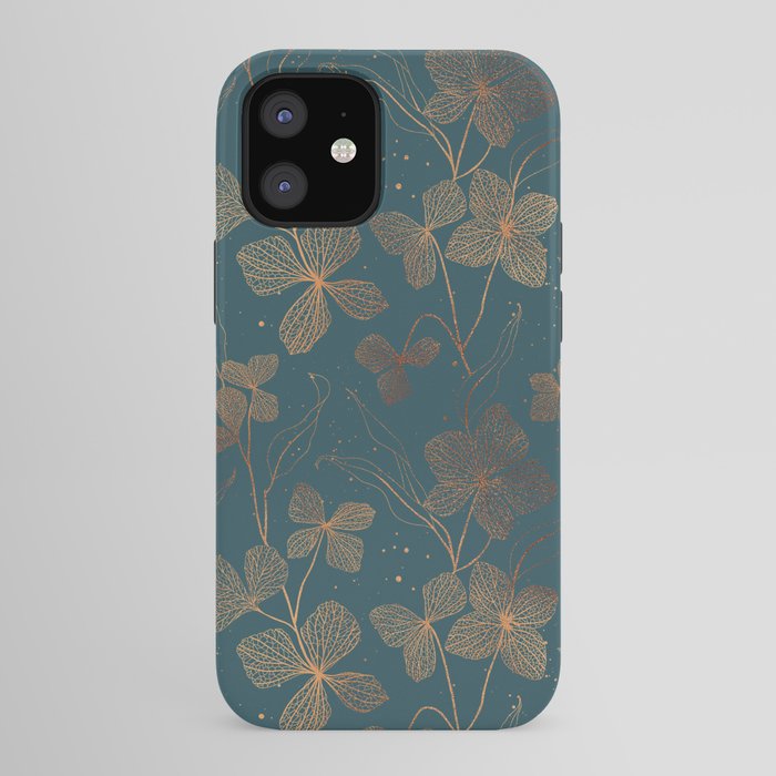 Copper Art Deco Flowers on Emerald  iPhone Case Gallery Image 41
