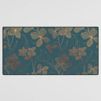 Copper Art Deco Flowers on Emerald  Desk Mat Gallery Image 3