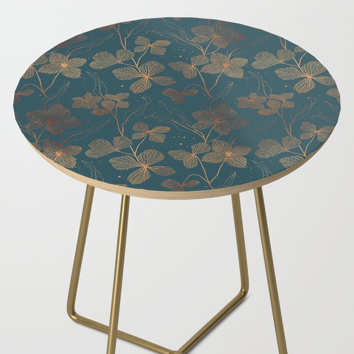 Copper Art Deco Flowers on Emerald  Side Table Gallery Image 2