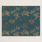 Copper Art Deco Flowers on Emerald  Jigsaw Puzzle Gallery Image 1