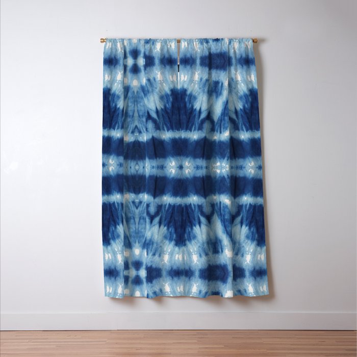 Tie Dye Blues Twos Window Curtain Gallery Image 3