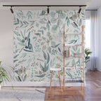 Botanical Eucalyptus Leaves Pattern Wall Mural Gallery Image 1