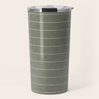 farmhouse stripes - olive green Travel Mug Gallery Image 1