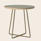 farmhouse stripes - olive green Side Table Gallery Image 1