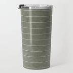 farmhouse stripes - olive green Travel Mug Gallery Image 3