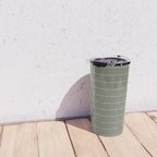 farmhouse stripes - olive green Travel Mug Gallery Image 4