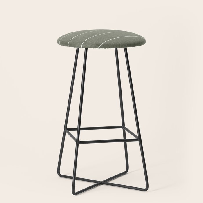 farmhouse stripes - olive green Stool Gallery Image 1