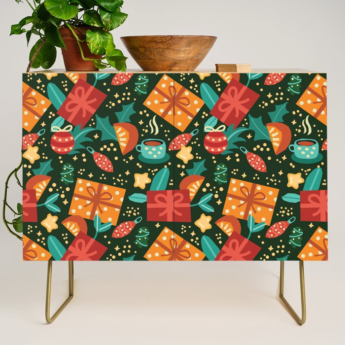 Christmas presents pattern Credenza Gallery Image 1