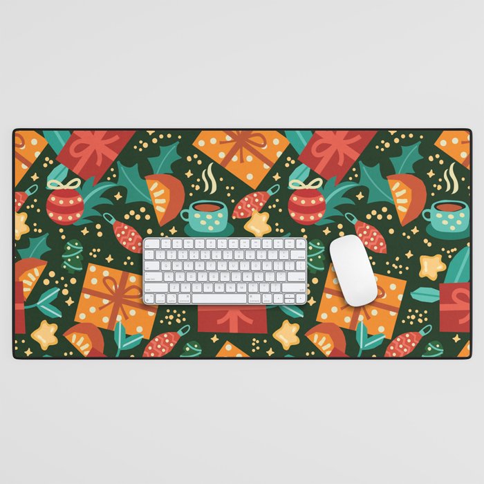 Christmas presents pattern Desk Mat Gallery Image 1