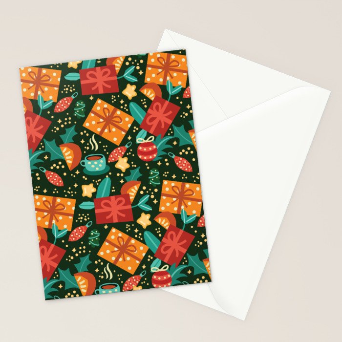 Christmas presents pattern Stationery Card Gallery Image 2