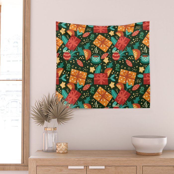 Christmas presents pattern Wall Tapestry Gallery Image 2
