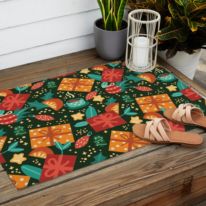 Christmas presents pattern Outdoor Rug Gallery Image 2
