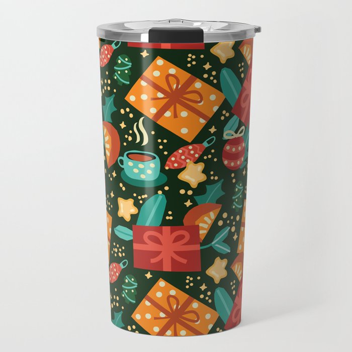 Christmas presents pattern Travel Mug Gallery Image 1