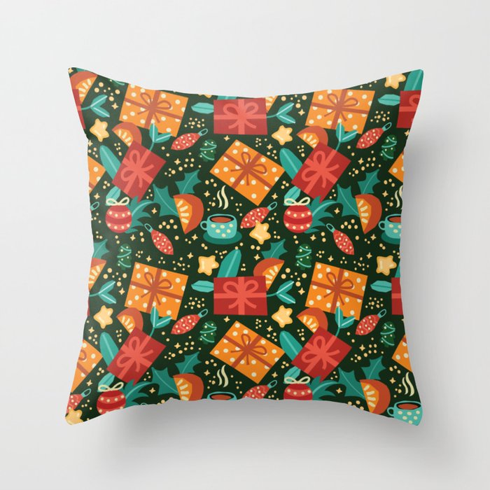 Christmas presents pattern Throw Pillow Gallery Image 6